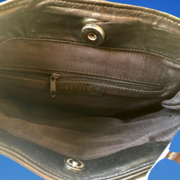 Vintage Genuine Leather Calf Hair Patchwork Shoulder Bag Mixed Prints - Picture 11 of 14